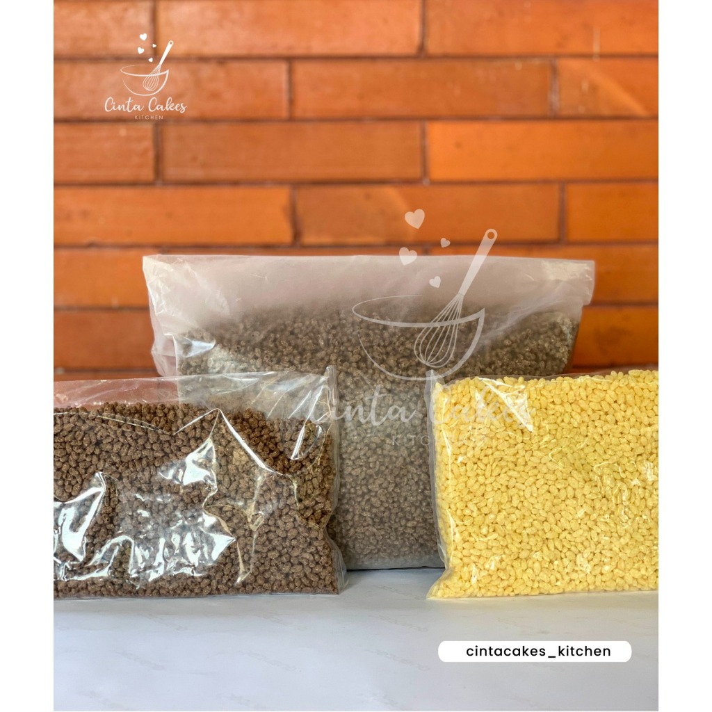 

Rice Crispy - Cokelat/Kuning - Kemasan Repack - Bentuk Beras