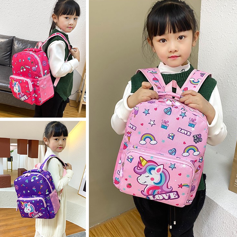 Kids Toddler Backpack, Cartoon Allover Print Bookbag Lightweight Daypack for Girls