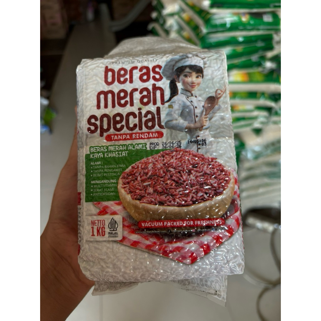 

beras merah kemasan 1 kg putri koki