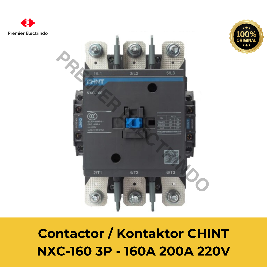 Contactor CHINT NXC-160 3P 160A 200A (24V 48V 110V 220V 400V) - Kontaktor NXC 160