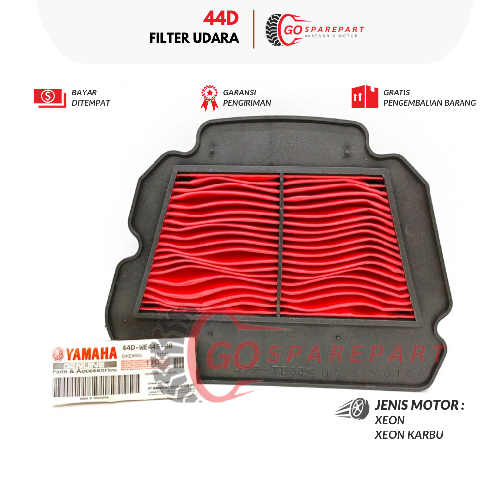 44D FILTER UDARA MOTOR YAMAHA XEON / SARINGAN UDARA MOTOR XEON / AIR FILTER / FILTER SARINGAN UDARA 