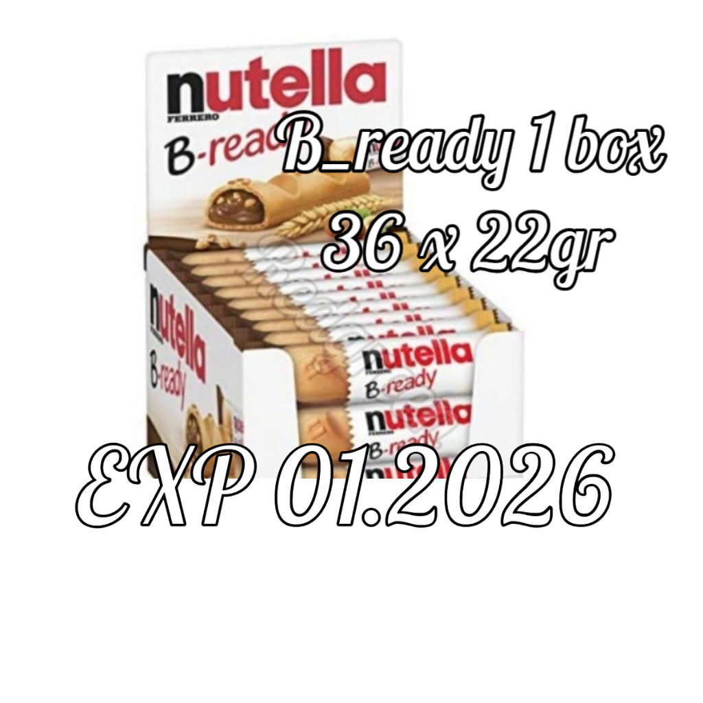 

Nutella B-Ready 1 Box (36pcs x 22g) wafer bready 1 box isi 36pcs b ready box 36x22gr
