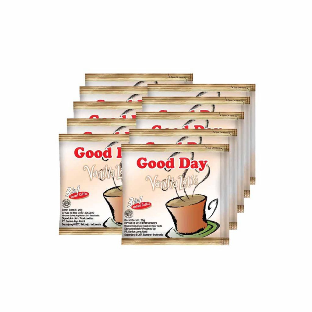 

Kopi Good Day VANILLA 3in1 (10 Sachet Per Renceng)