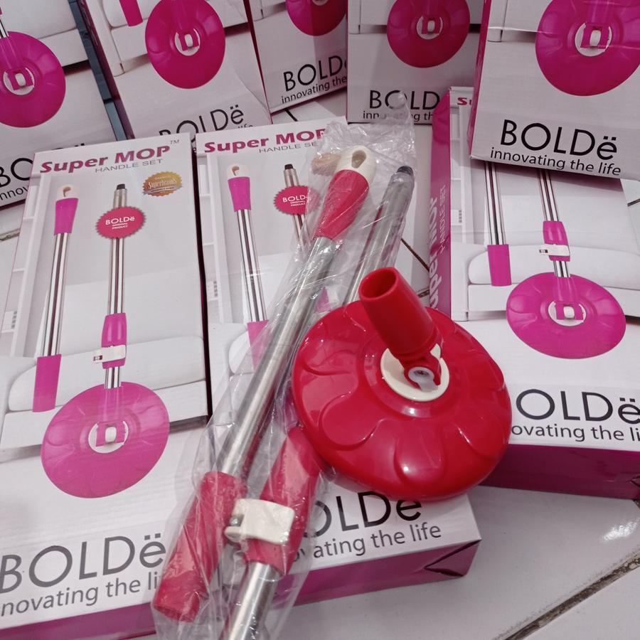 tongkat pel spin mop bolde gagang / stick stainless bolde super mop