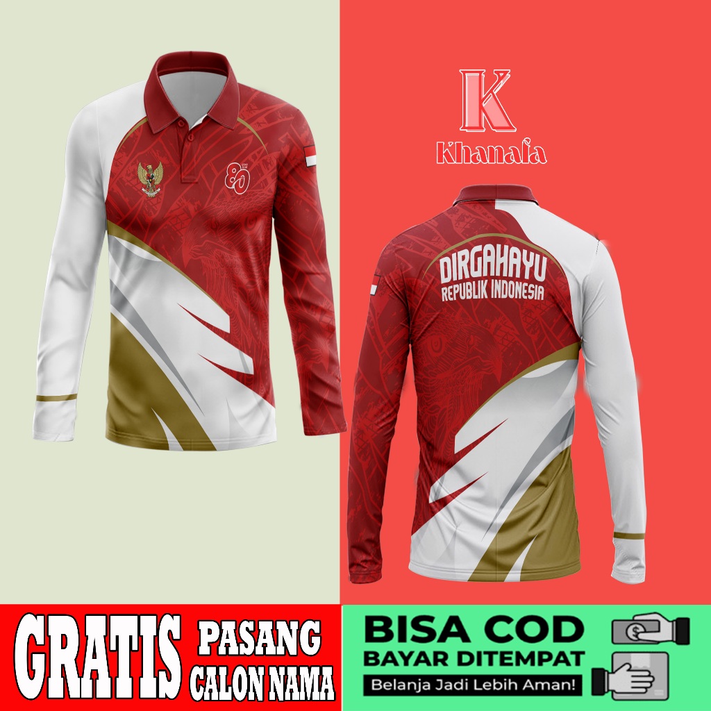 Kaos Polo | Baju merah putih | Kaos Polo 17 agustusan | Baju kemerdekaan indonesia art 04