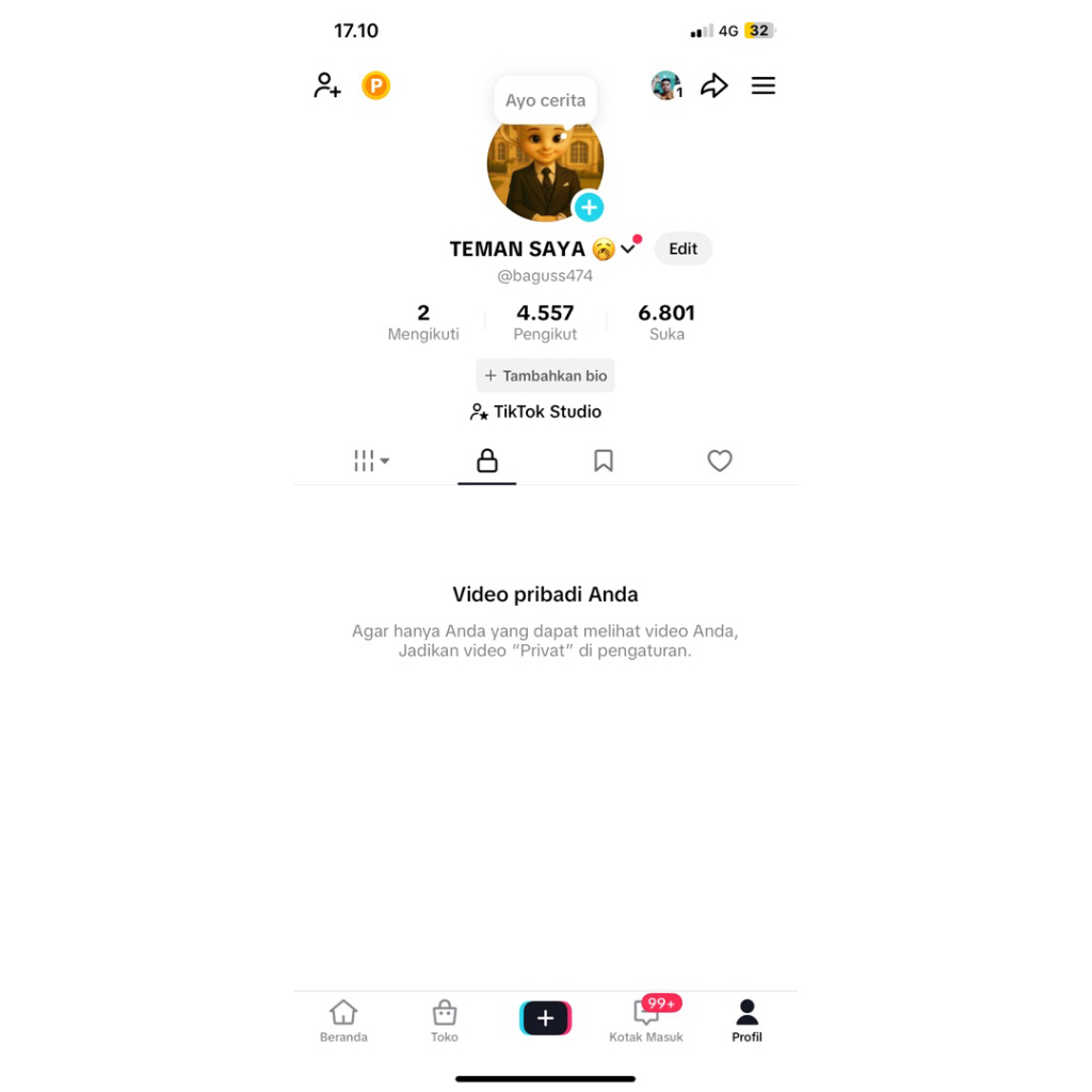 AKUN TIKTOK 4557 FOLLOWERS COCOK UNTUK JUALAN ONLINE SHOP LIVE 2 FITUR