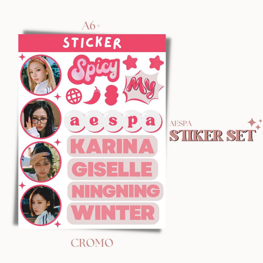 

STIKER MY SPICY CHROMO 1 SET KPOP UNOFFICIAL WINTER KARINA NINGNING GISELLE