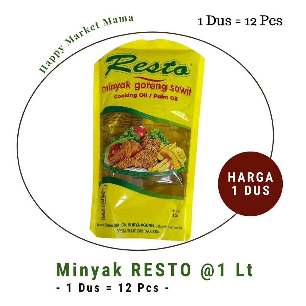 

Minyak Resto 1 Dus = 12 x 1 liter