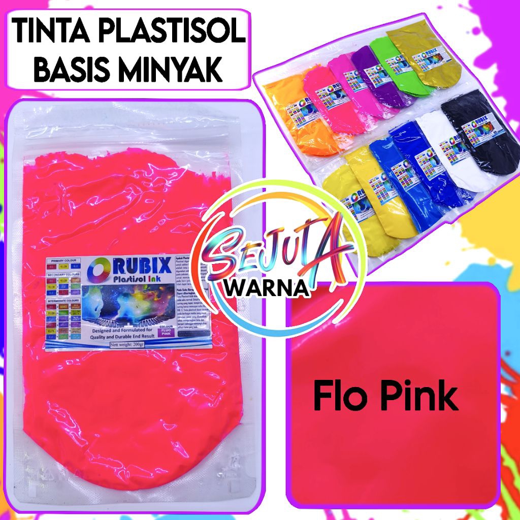 

TINTA PLASTISOL RUBIX FLO PINK 200GR CAT SABLON KAOS