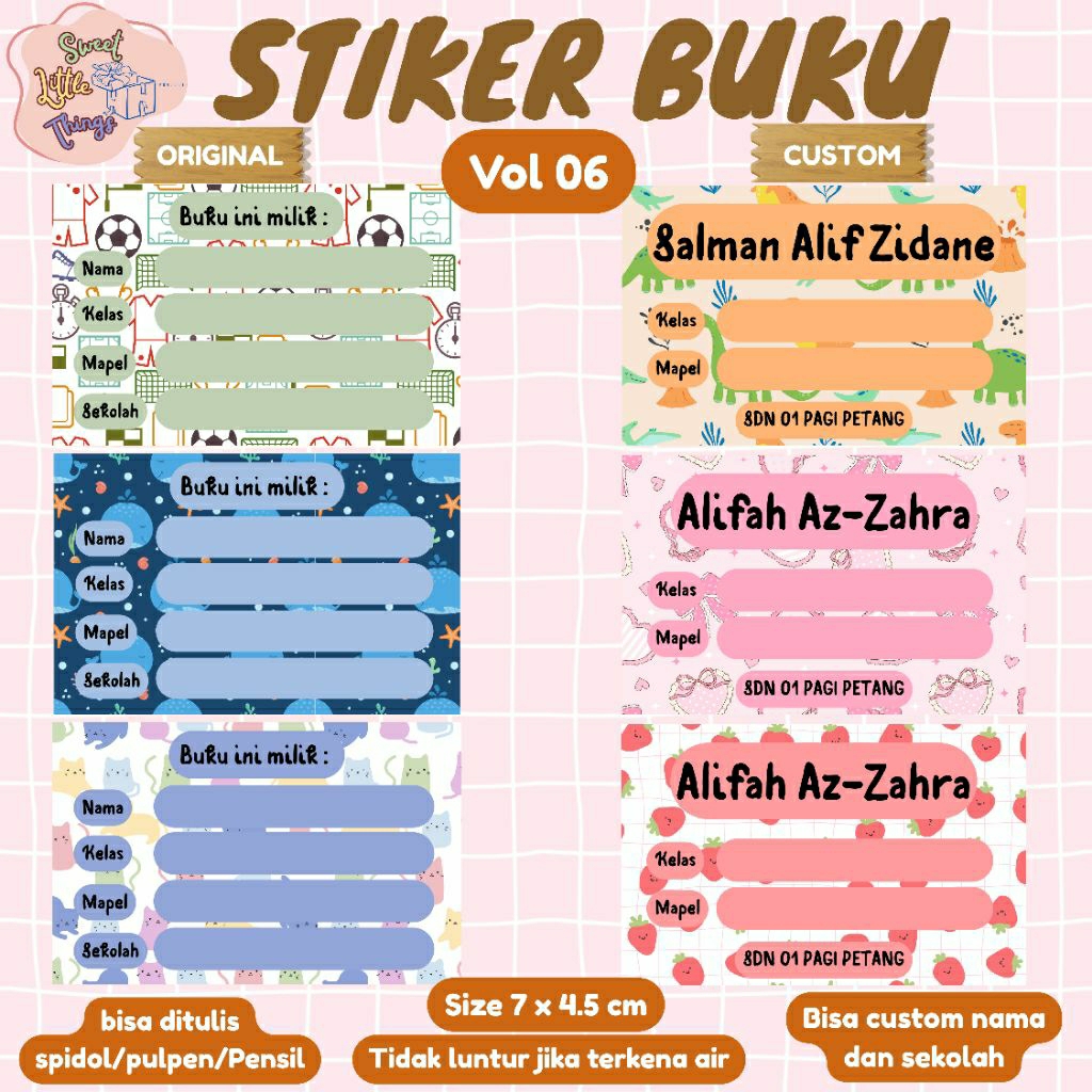 

STIKER BUKU . STIKER NAMA BUKU / LABEL BUKU (Vol 6)