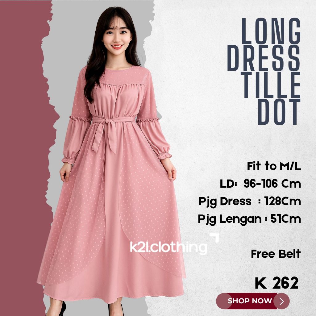 Dress Gamis Brukat kondangan Longdress Wedding Pesta K2L-262  / Long Dress Muslim Hijab Muslim Wanit