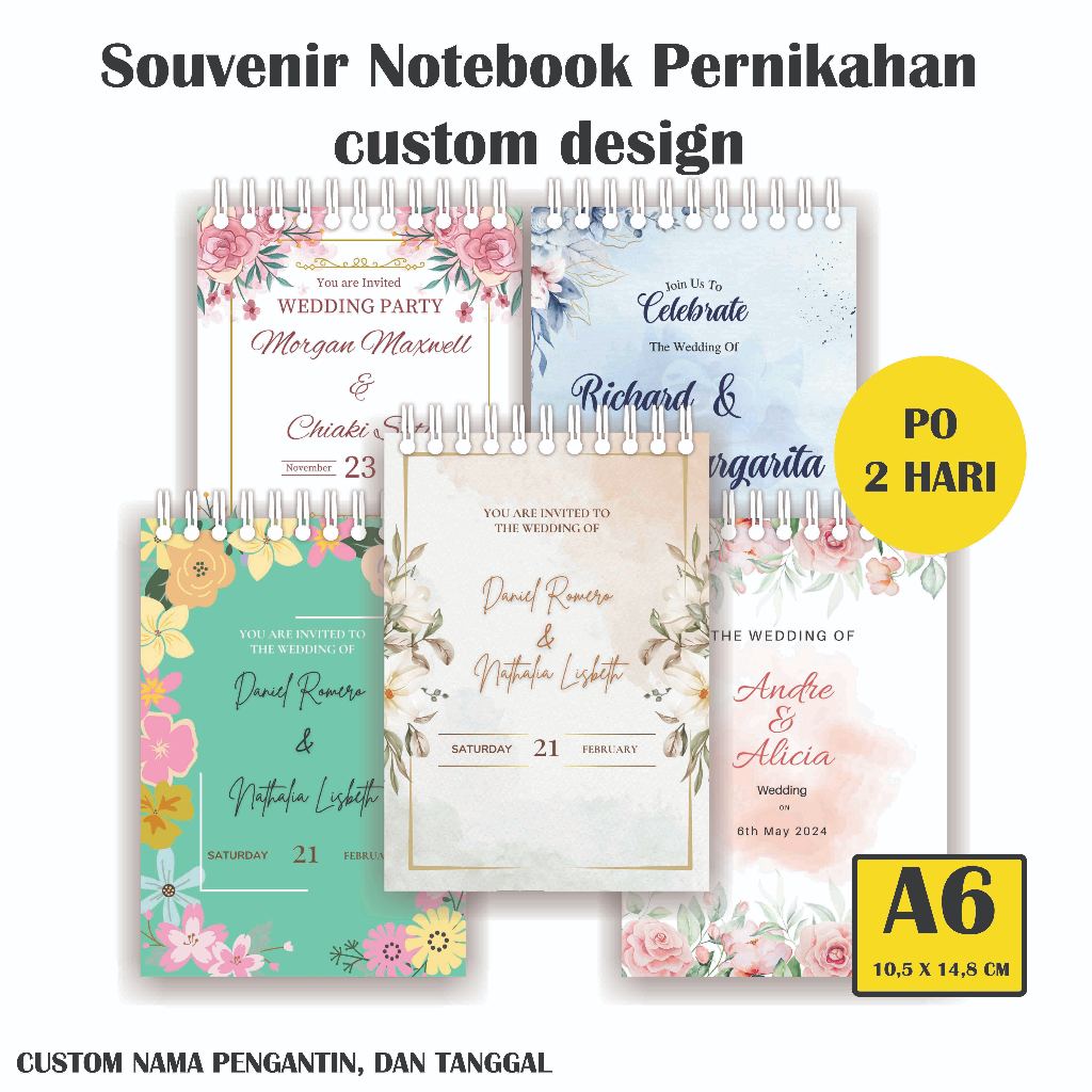 

SOUVENIR NOTEBOOK SPIRAL ATAS A6 10,5 X 14,8 PERNIKAHAN, SEMINAR