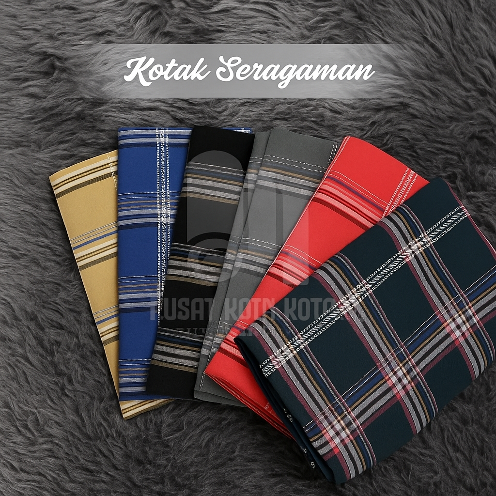 Kain Kotak Seragaman Yarndyed Motif Kotak-Kotak 557 Lebar 150cm