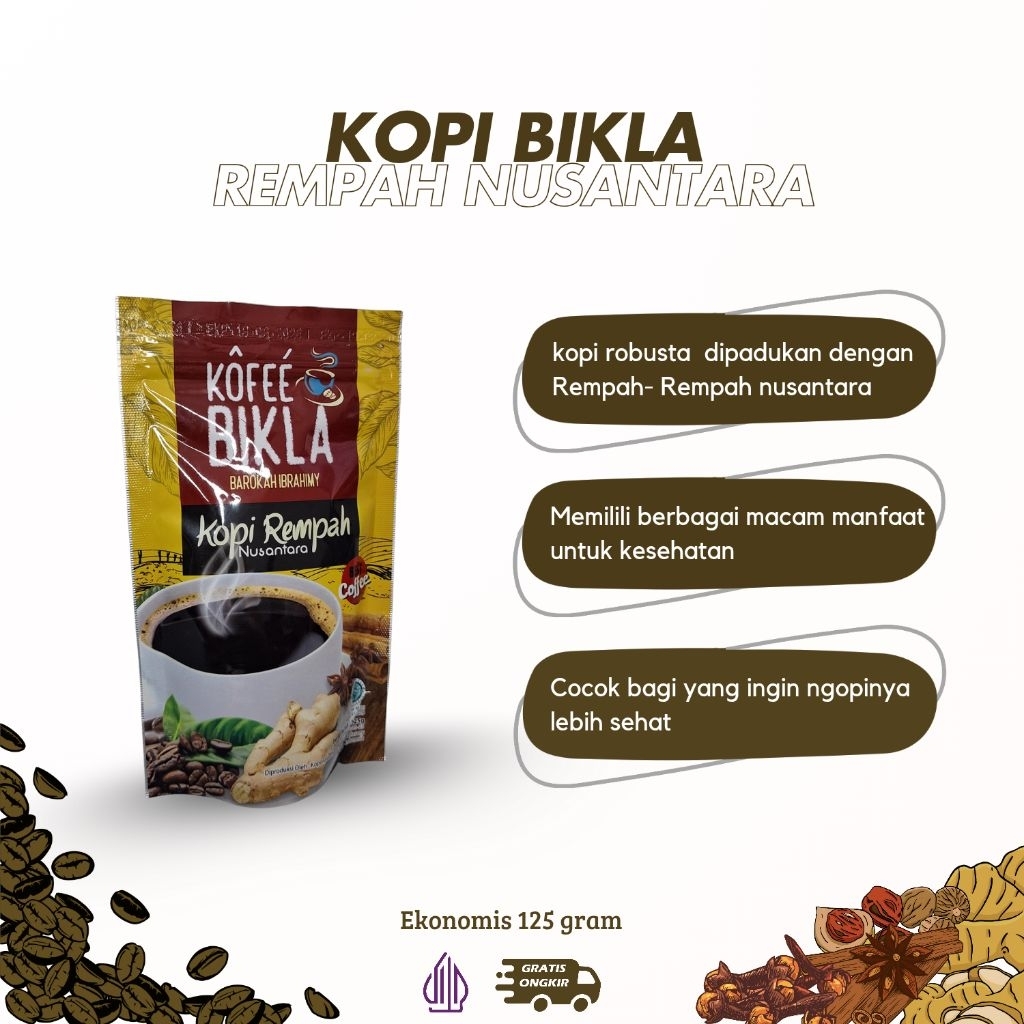 

Kopi Bikla Rempah Nusantara kemasan ekonomis 125 gram