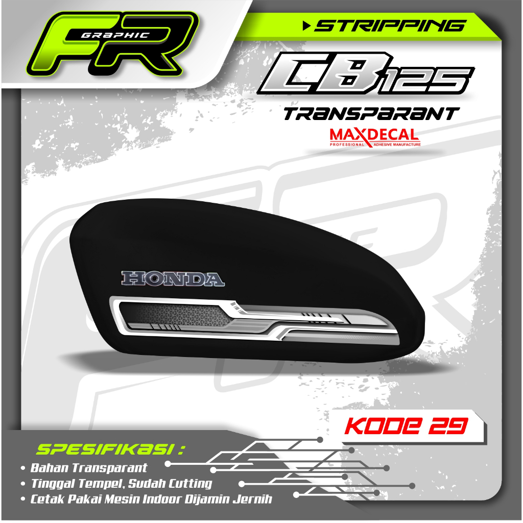 STIKER TANGKI CB POLOS CB BATIK STRIPING CB 125 CB 100 CB GLATIK  KODE 29