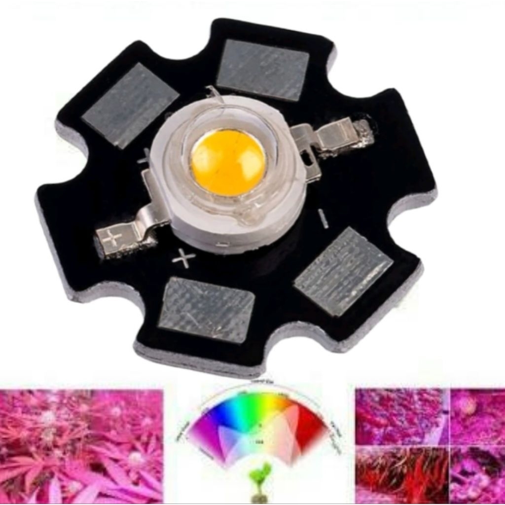 LED HPL pink spectrum  1W + PCB