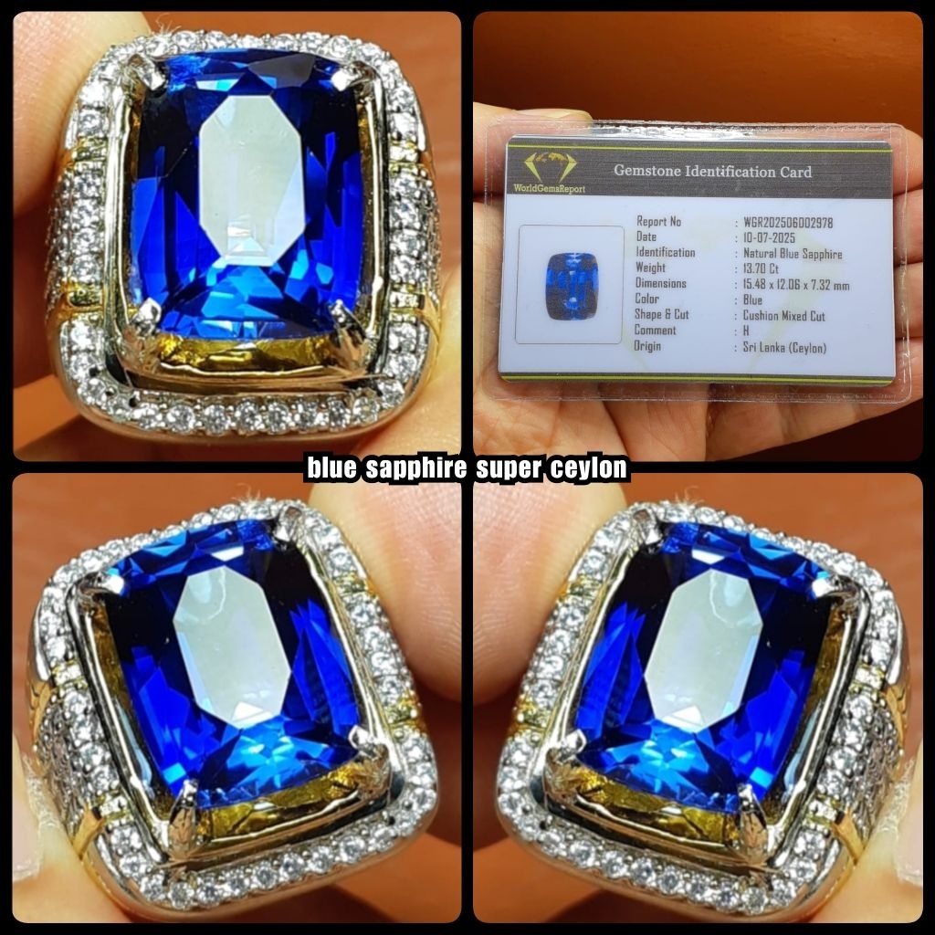 natural 100% royal blue sapphire srilanka super jumbo HQ