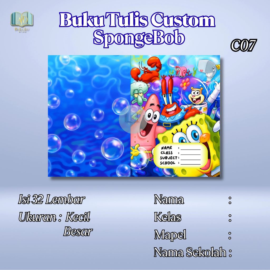 

Buku Tulis Custom Spongebob – Lucu & Edukatif!