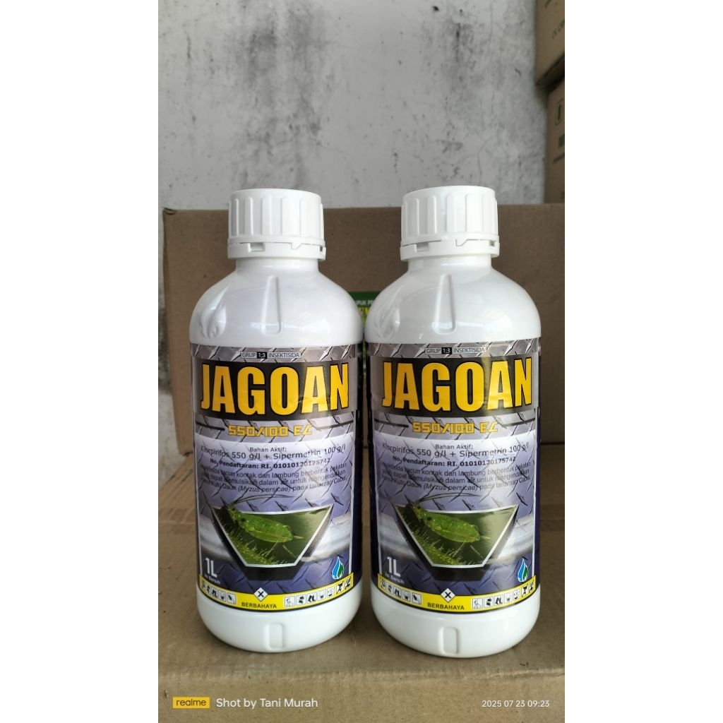 Murah 1 Liter JAGOAN 550 EC Klorpirifos Sipermetrin Pembasmi Kutu di Cabe Kaper Ulat Sundep Wereng p