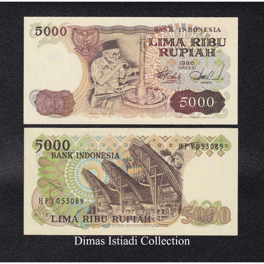 Uang Kuno 5000 Rupiah 1980 Asah Intan