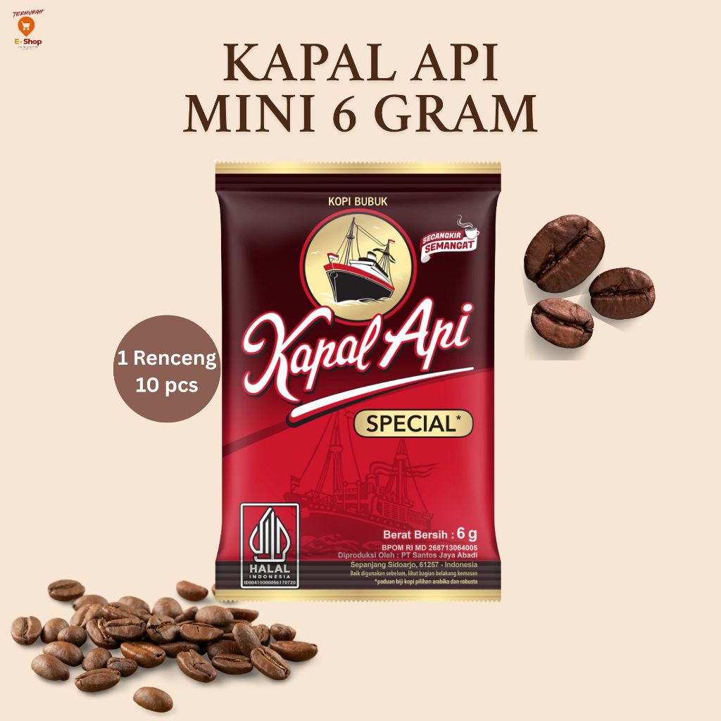 

Kopi Kapal Api Mini 6 gram Tanpa Gula 1 Renteng isi 10 Pcs