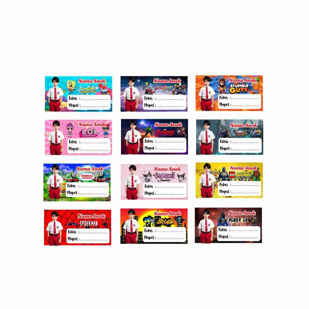 

STIKER MAPEL NAMA MATA PELAJARAN / STIKER BUKU PELAJARAN BISA PAKAI FOTO SENDIRI