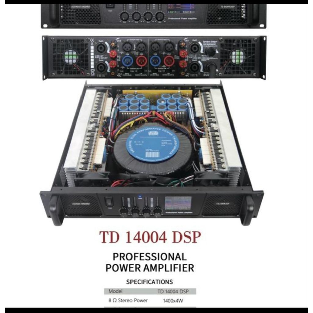 POWER AMPLIFIER SOUNDSTANDARD TD14004 DSP 4Ch 4X1400 WATT TD 14004 DSP