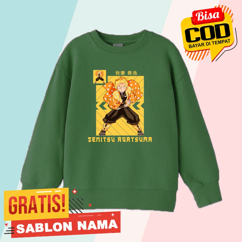 Sweater Anak Demon Slayer Zenitsu Agatsuma / Jaket Anak Laki Laki & Perempuan  Demon Slayer Zenitsu 
