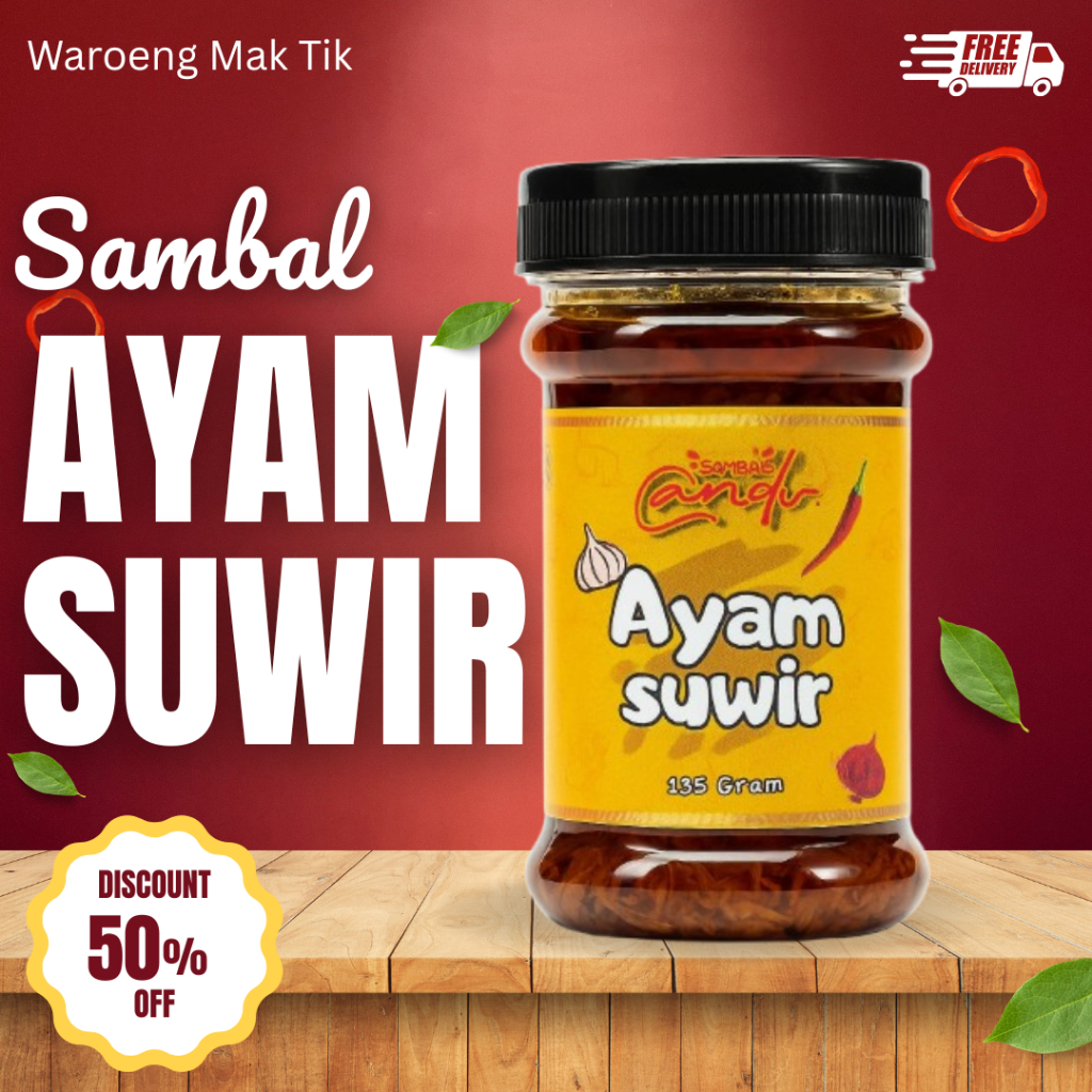 

Sambal Ayam Suwir Pedas Nikmat Santapan Lauk Pauk Full Ayam isi 135 gr Geratis Ongkir