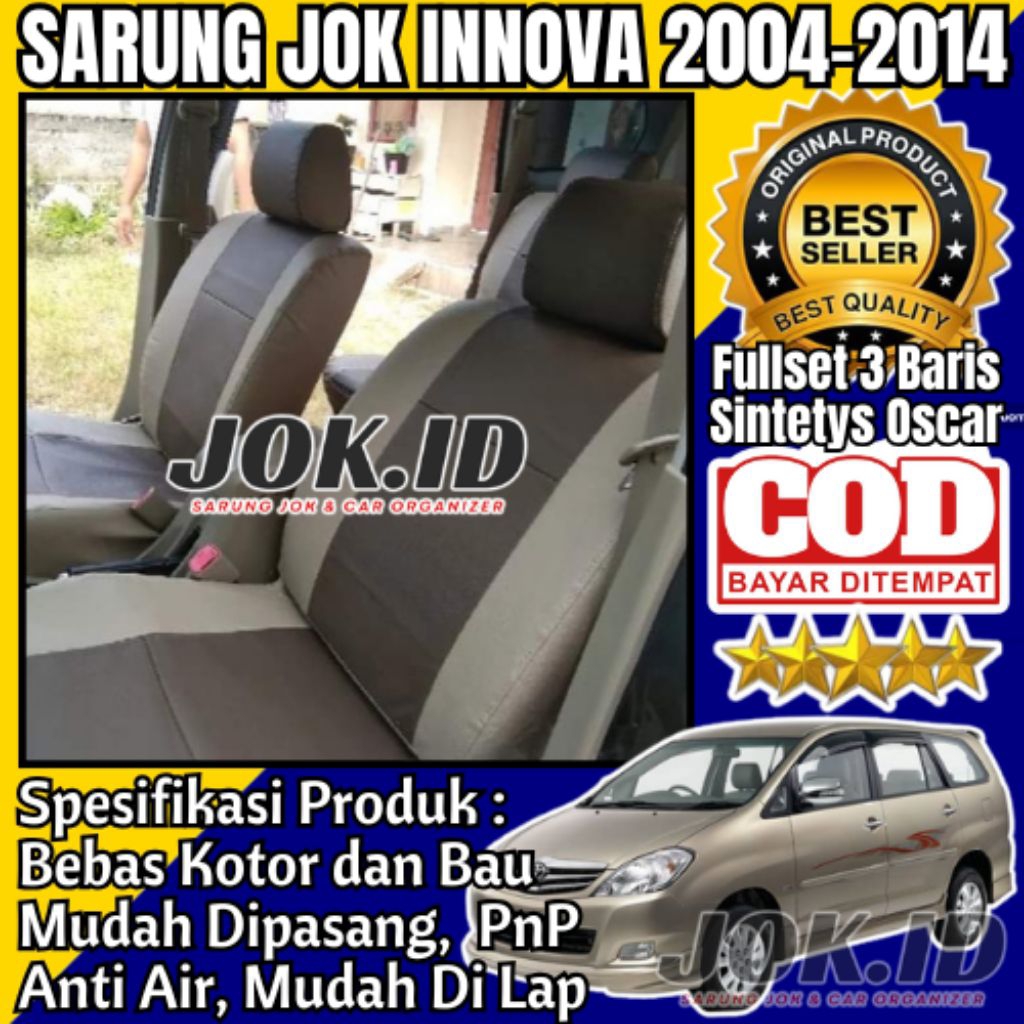 Cover Jok/ Sarung Jok Mobil INNOVA 2004-2014 ( CANTUMKAN TIPE) G, V, CS
