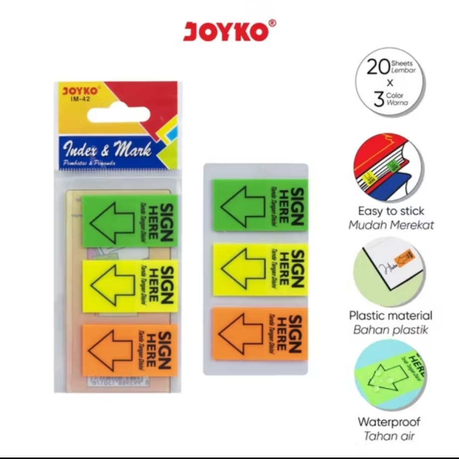 

Joyko Penanda Pembatas Index & Mark IM-42 Plastik 1 Box isi 24 Pcs