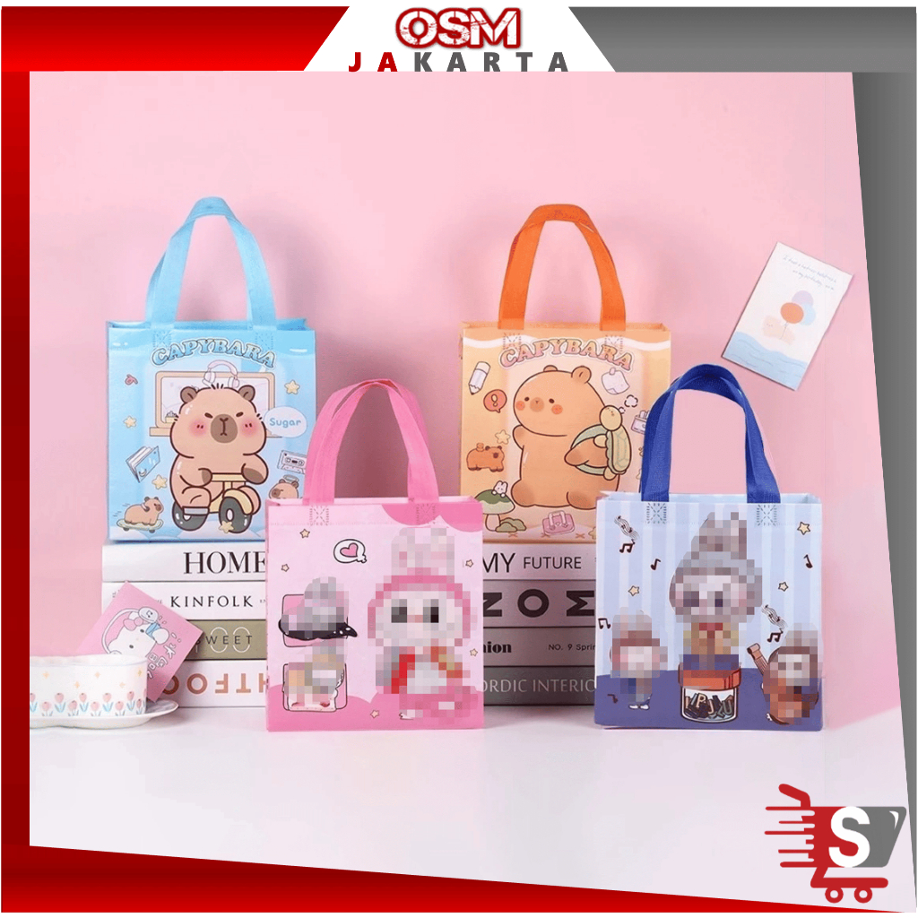 

OSM JKT T6680 Goodie Bag Capybara / Tas Souvenir Karakter Lucu / Tas Hadiah Ulang Tahun / Goodie Bag Souvenir / Tas Kado Anti Air