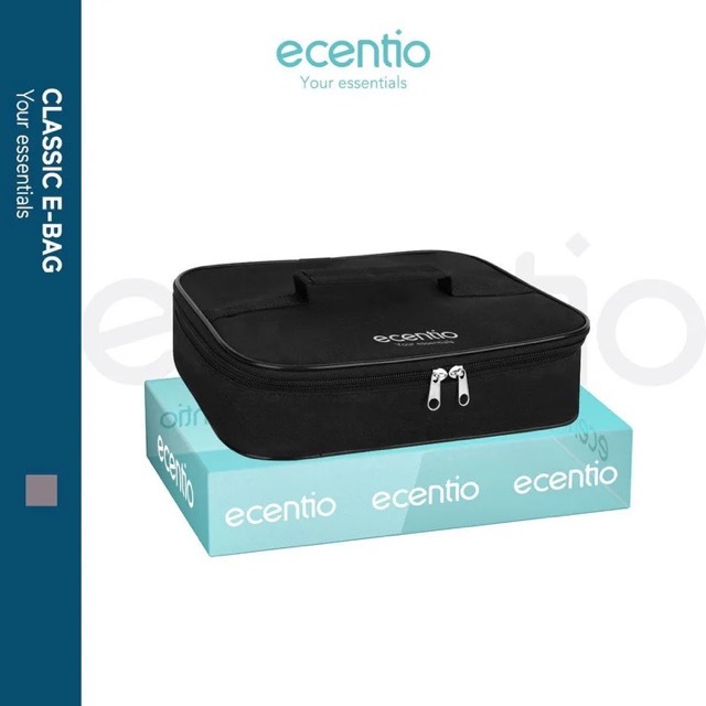 Ecentio Tas Lunch Box/Bekal Makanan Tenteng Tahan Panas Dingin - Black / Purple