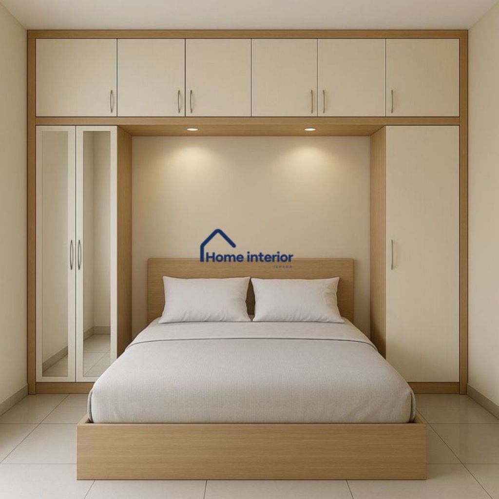 Set kamar tidur minimalis dipan, lemari bahan Full pollywood finising hpl taco