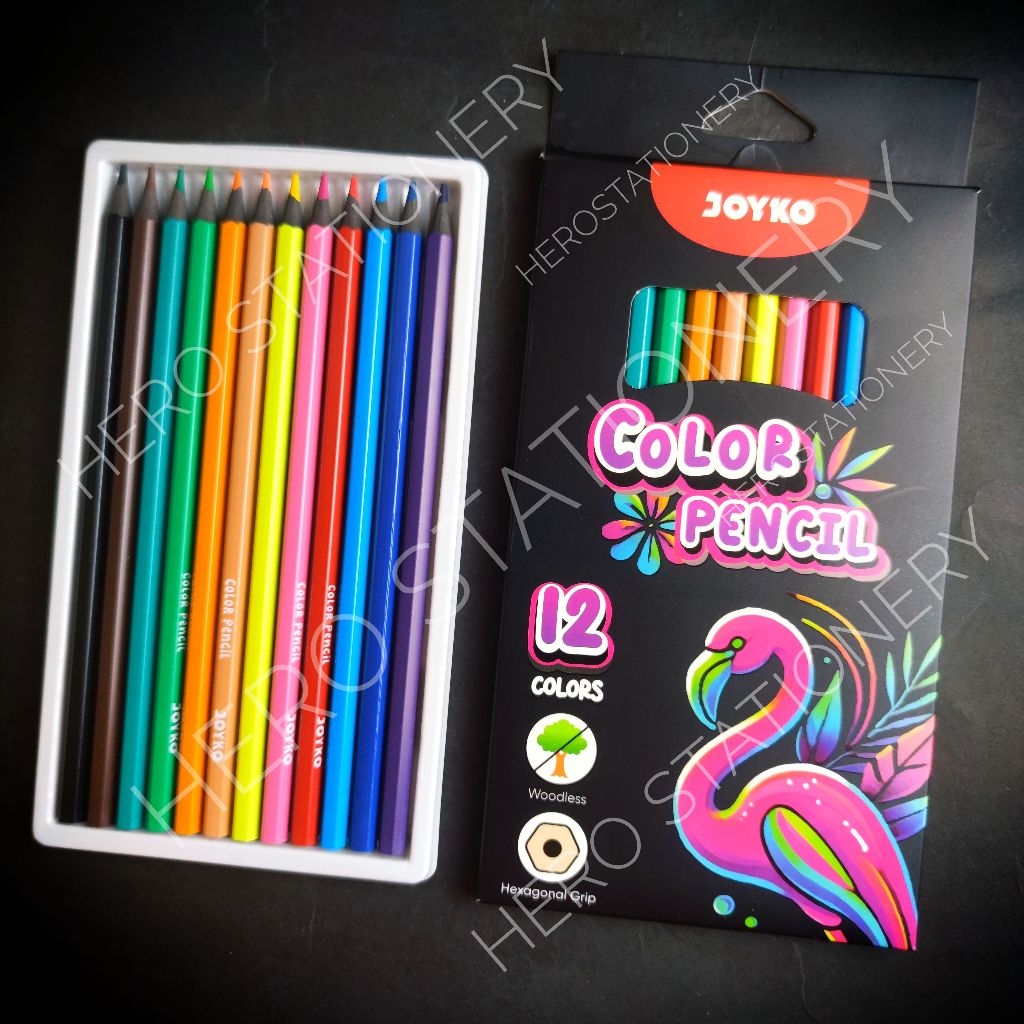 

Pensil warna hexagonal flamingo joyko 12 warna CP-0133
