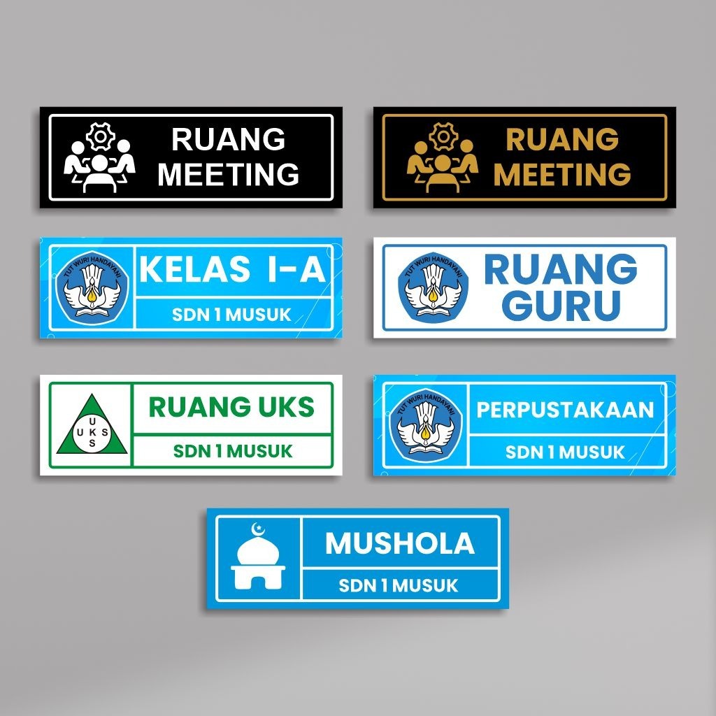 

Papan Nama Ruangan Sekolah Custom Ukuran 10x30 CM