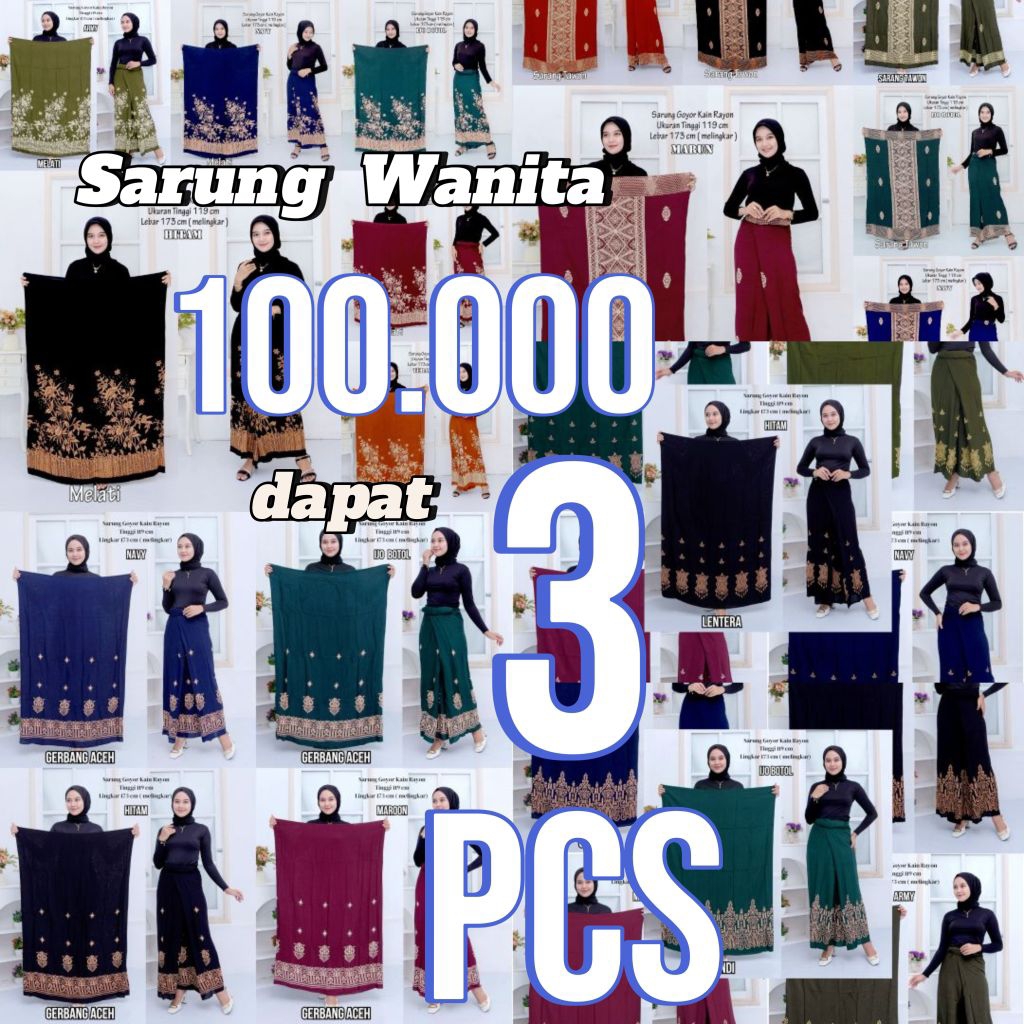SARUNG PUTRI SANTRI KHAS PEKALONGAN PRODUK ASLI PEKALONGAN JAWA TENGAH INDONESIA I PAKET HEMAT SARUN