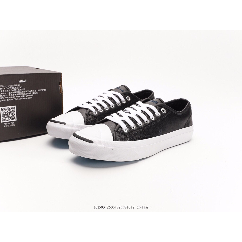 ( ARMX ) Sepatu Converse Jack Purcell Ox Leather Black White