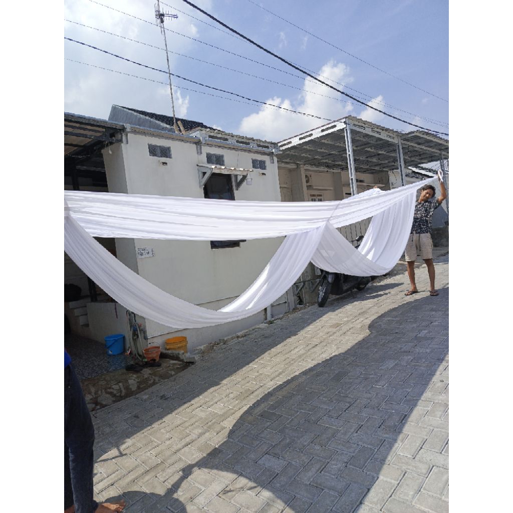 Plafon Selendang Model Polos 5x4 Meter / Plafon Dekor / Plafon Garis Tenda