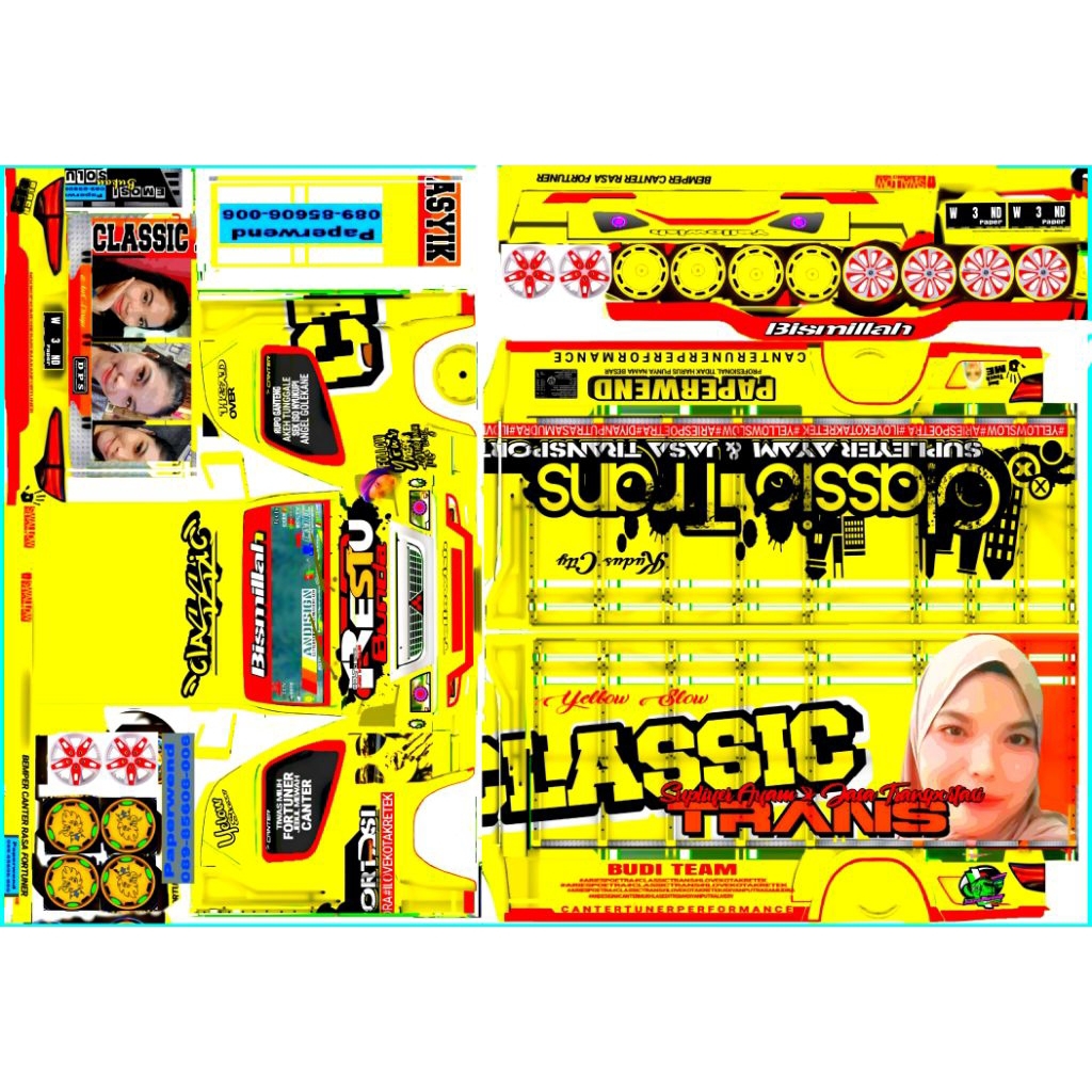 lembaran truk skala 20 pola truk