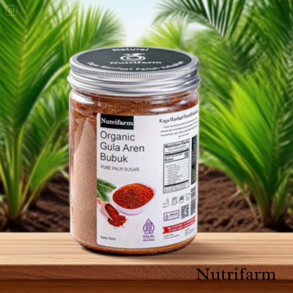 

Gula Aren Bubuk Organic Nutrifarm 500g Halal Pemanis alami rendah glikemik