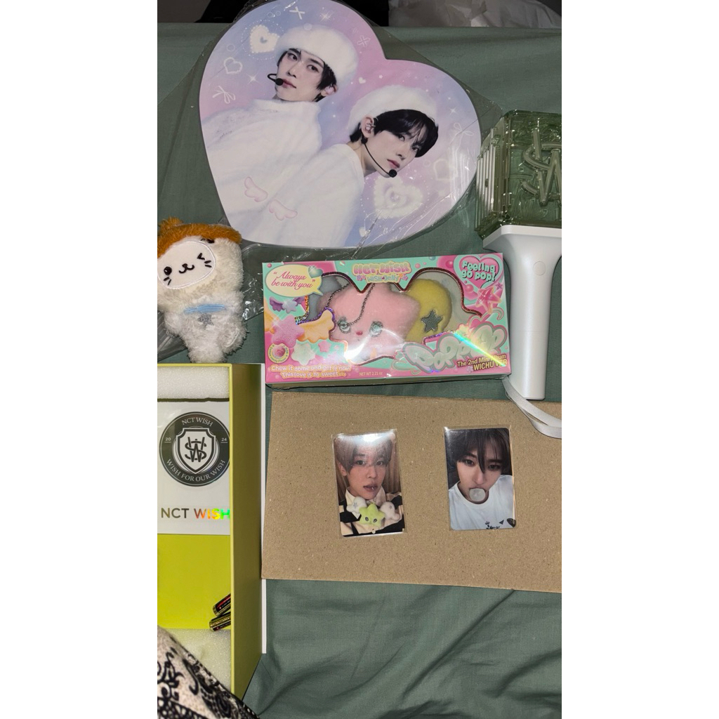 NCT WISH ALBUM POPPOP WICHU KEYRING VER POPCHU SEALED, LIGHTSTICK, UCHIWA YUSION, PC SION