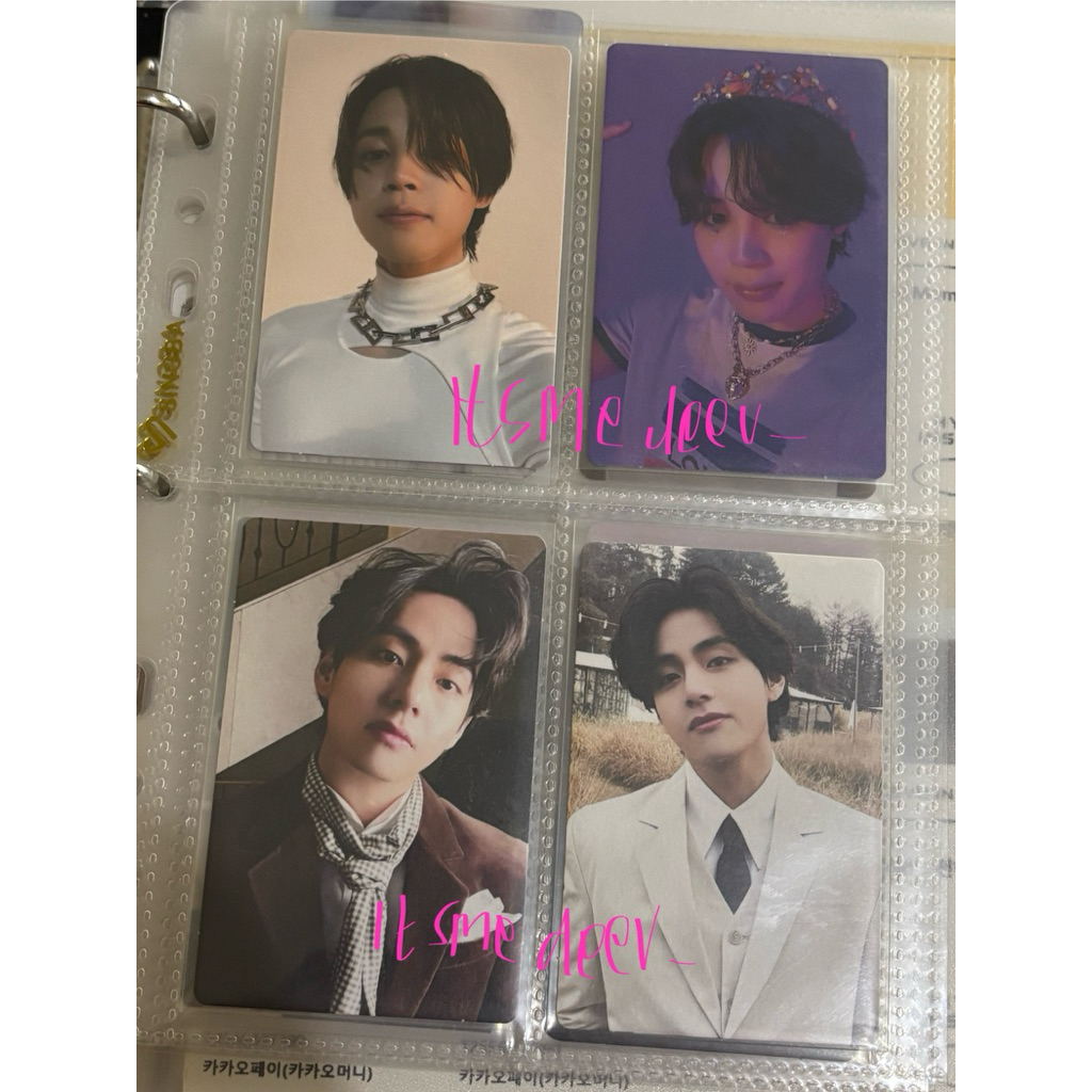 READY STOCK PHOTOCARD JIMIN & TAEHYUNG PHOTOFOLIO JIMIN CROWN TAE JAS COKLAT ALL GET 4 PCS