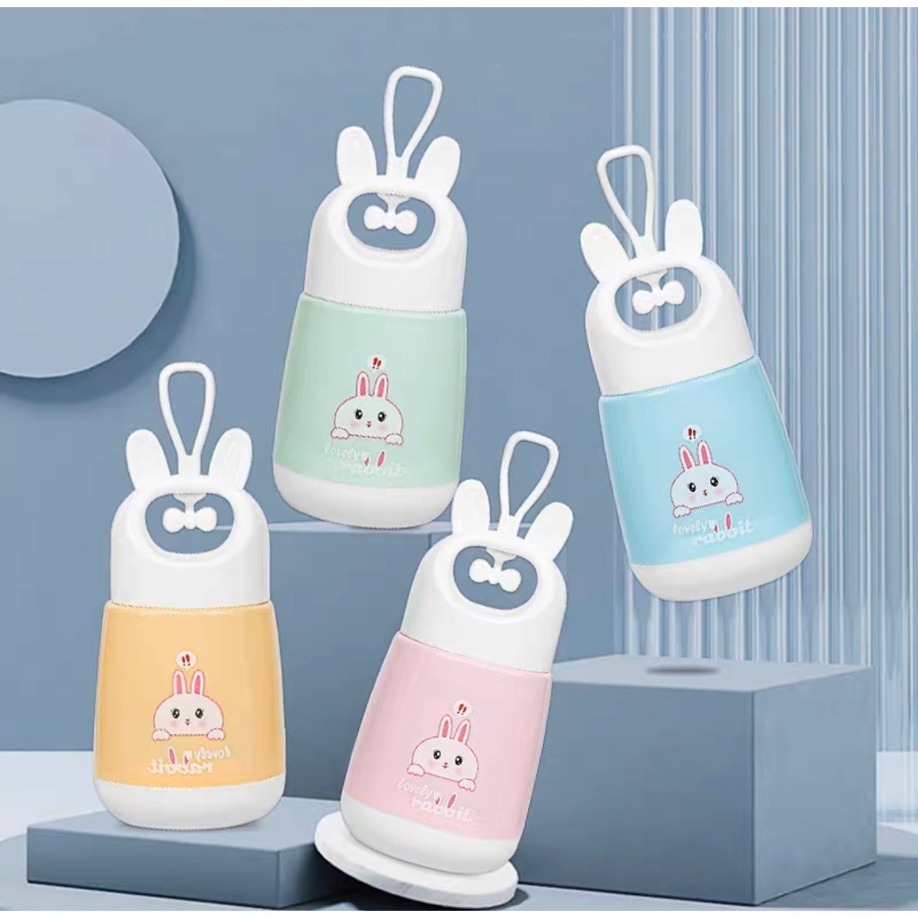 Botol Kaca RABBIT PUTIH LOVELY Kuping Grosir Tumblr Minum Anak Lucu
