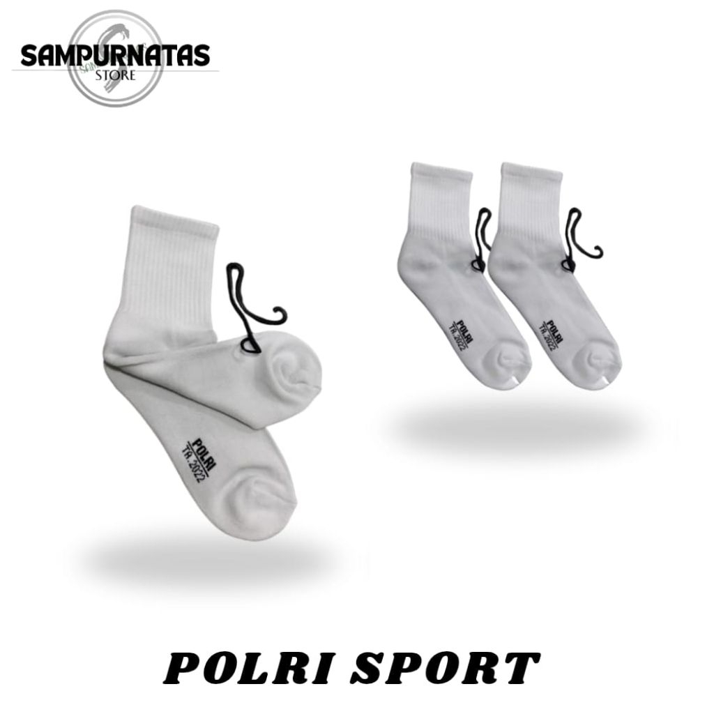 KAOS KAKI POLRI SPORT PUTIH POLOS - KAOS KAKI OLAHRAGA POLRI