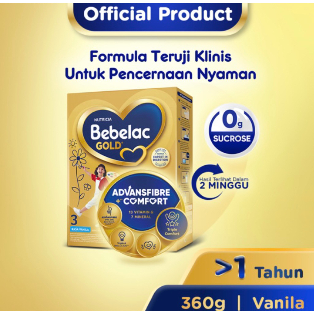 

Bebelac Gold 3 Susu Bubuk Vanilla 360G