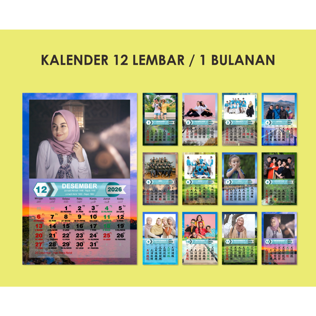 

TERMURAH !! KALENDER 2026 | KALENDER DINDING 12 LEMBAR | 1 BULANAN | CUSTOM