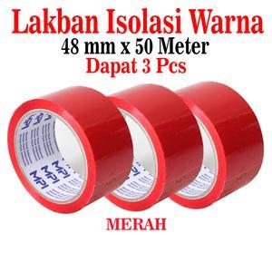 

3 PCS - Lakban MPI Warna MERAH 48 mm x 50 Meter - Lakban Warna MERAH ISI 3PCS