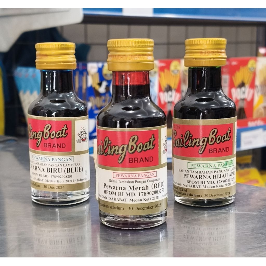 

Pewarna Kue 35ml/Pewarna Makanan Alami Sailing Boat 35m/Food Colouring/Pewarna Kue/Pewarna makanan Biru/Pewarna makanan Merah/Pewarna makanan Hijau Apel