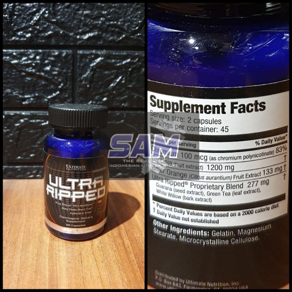 Suplemen Fitness ULTIMATE Ultra Ripped 90 kapsul Fat Burner